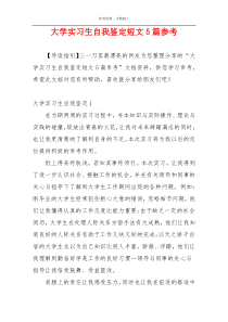 大学实习生自我鉴定短文5篇参考