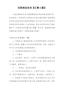 任职表态发言【汇集4篇】