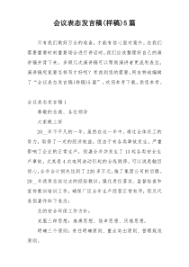 会议表态发言稿(样稿)5篇