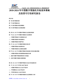 2018-2024年中国数字胃肠机市场竞争策略及投资可行性研究报告