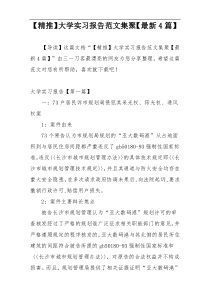 【精推】大学实习报告范文集聚【最新4篇】