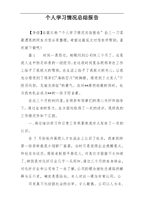 个人学习情况总结报告