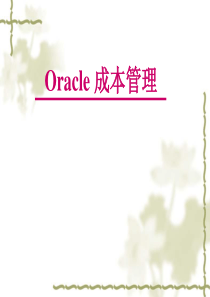 Oracle成本管理讲义