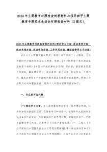 2023年主题教育对照检查剖析材料与领导班子主题教育专题民主生活会对照检查材料（2篇文）