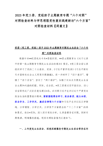 2023年党工委、党组班子主题教育专题“六个对照”对照检查材料与学思想强党性重实践建新功“六个方