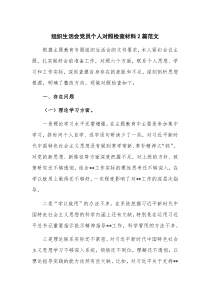 组织生活会党员个人对照检查材料2篇范文