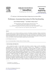 Performance assessment innovations for elite snowb