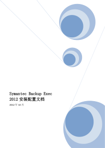 Symantec数据备份BE2012安装配置手册