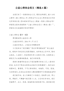 公益心得体会范文（精选4篇）