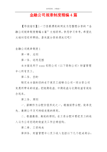 金融公司规章制度精编4篇