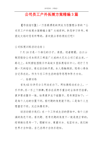 公司员工户外拓展方案精编3篇