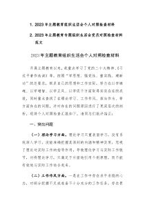 两篇：2023年主题教育专题组织生活会党员对照检查材料范文