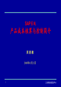 SAP(快消行业)产品成本核算与控制简介