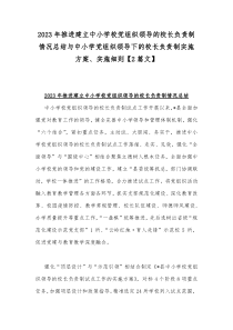 2023年推进建立中小学校党组织领导的校长负责制情况总结与中小学党组织领导下的校长负责制实施方案