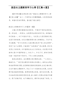 副县长主题教育学习心得【汇集4篇】