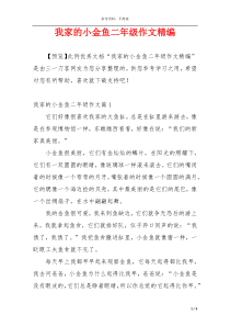 我家的小金鱼二年级作文精编