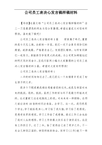 公司员工表决心发言稿样稿材料