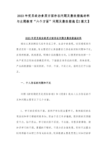 2023年党员政治素质方面存在问题及整改措施材料与主题教育“六个方面”问题及整改措施【2篇文】