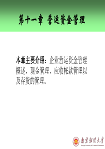 11第十一章营运资金投资