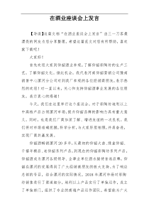 在酒业座谈会上发言