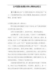 公司团队拓展分享心得体会范文