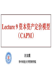 Lecture9资本资产定价模型