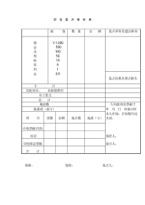 4现金盘点报告表