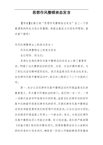 思想作风整顿表态发言