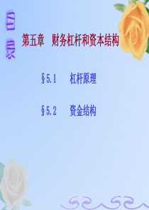 5第五章___财务杠杆和资金结构