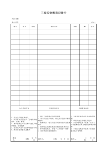 【制度】XX公司三级安全教育记录卡