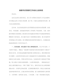 县委书记在组织工作会议上的讲话