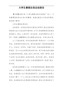 大学生暑假自我总结报告