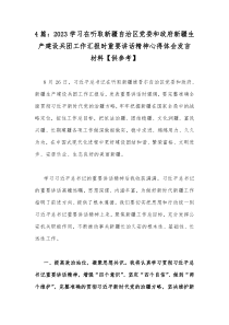 4篇：2023学习在听取新疆自治区党委和政府新疆生产建设兵团工作汇报时重要讲话精神心得体会发言材