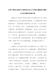 在学习贯彻A新时代中国特色社会主义思想主题教育专题民主生活会整改实施方案