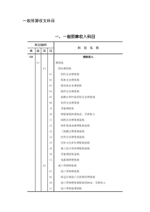 一般预算收支科目