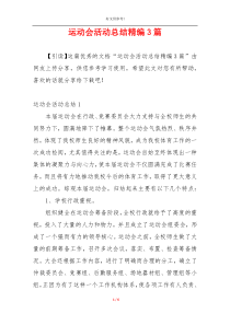 运动会活动总结精编3篇