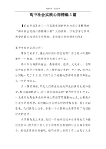 高中社会实践心得精编3篇