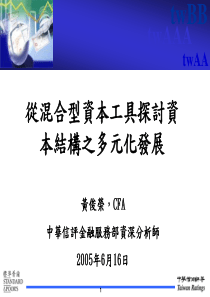 从混合型资本工具探讨资本结构之多元化发展