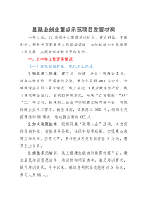 县就业创业重点示范项目发言材料