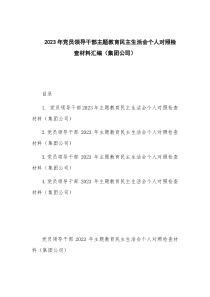 2023年党员领导干部主题教育民主生活会个人对照检查材料汇编（集团公司）