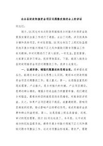 (领导讲话)在全县财政衔接资金项目问题整改推进会上的讲话