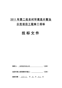 2011年环保市政公司投标文件