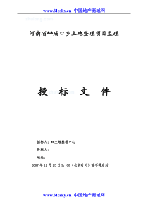 河南省某庙口乡土地整理项目监理投标文件