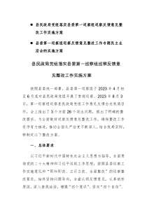 两篇：县委第一巡察组巡察反馈意见整改工作专题民主生活会的实施方案范文