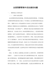 全面预算管理中应注意的问题doc6