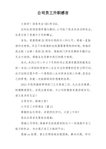 公司员工升职感言