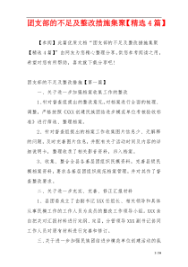 团支部的不足及整改措施集聚【精选4篇】