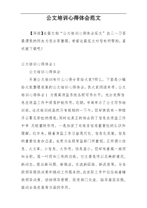 公文培训心得体会范文