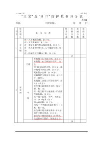 “三宝”及“四口”防护检查评分表