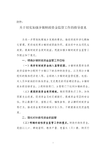 关于切实加强乡镇财政资金监管工作的指导意见